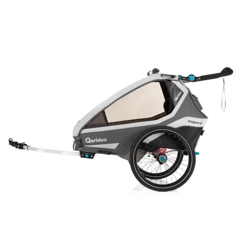 Qeridoo KidGoo2 polkupyörän peräkärry 2020, sininen tai harmaa