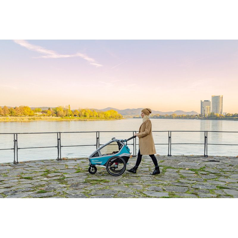 Qeridoo KidGoo1 polkupyörän peräkärry 2020, sininen tai harmaa