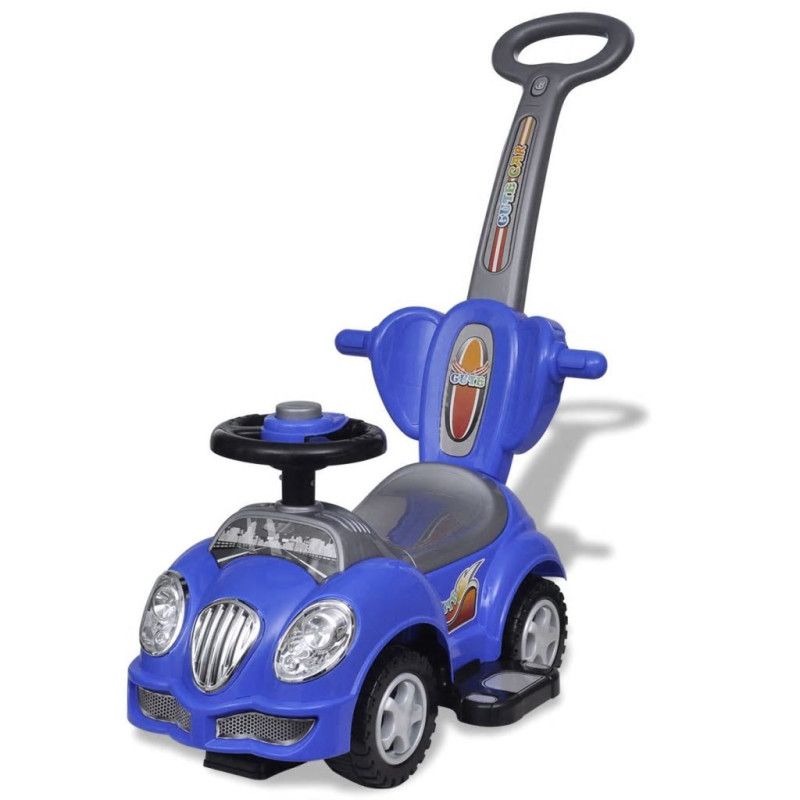 Lasten istuttava leluauto työntökahvalla Sininen