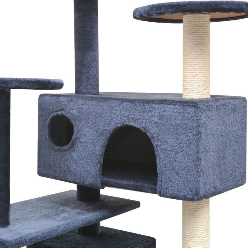 Kissan raapimispuu sisal-pylväillä 125 cm Tummansininen