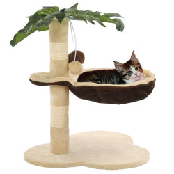 Kissan kiipeilypuu sisal-pylväällä 50 cm beige ja ruskea