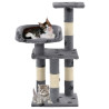 Kissan kiipeilypuu sisal-pylväillä 65 cm tassukuvio harmaa