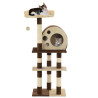 Kissan kiipeilypuu sisal-pylväillä 127 cm beige ja ruskea