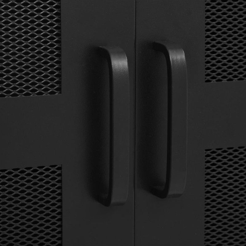 Toimistokaappi verkko-ovella teollinen musta 75x40x120 cm teräs
