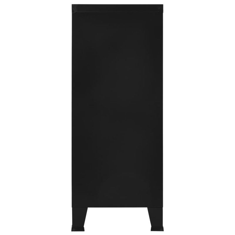 Arkistokaappi teollinen musta 90x40x100 cm teräs