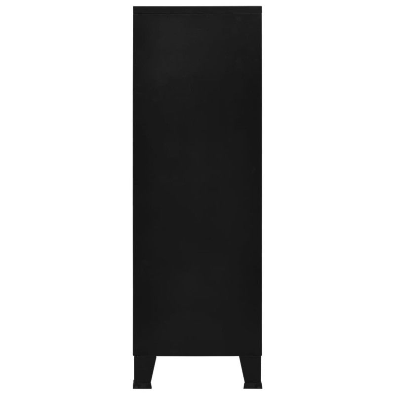 Arkistokaappi 6 ovella teollinen musta 75x40x120 cm teräs