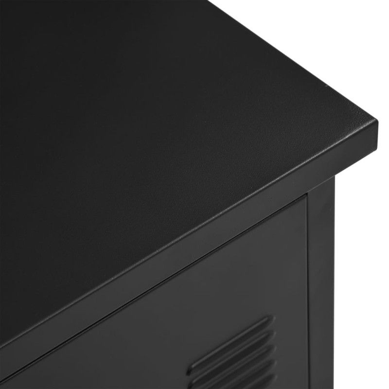 Työpöytä laatikoilla teollinen musta 120x55x75 cm teräs