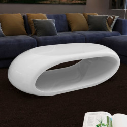 Sohvapöytä ontto malli lasikuitu korkeakiilto valkoinen