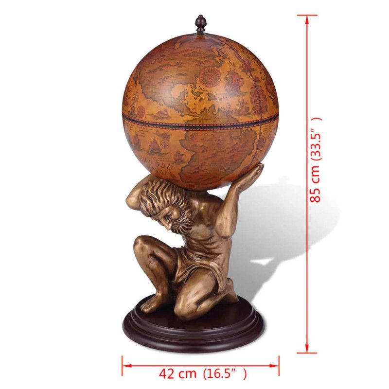 Karttapallobaari/viinikaappi Atlas 42x42x85 cm