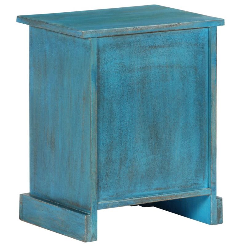 Yöpöytä täysi mangopuu 40x30x50 cm sininen