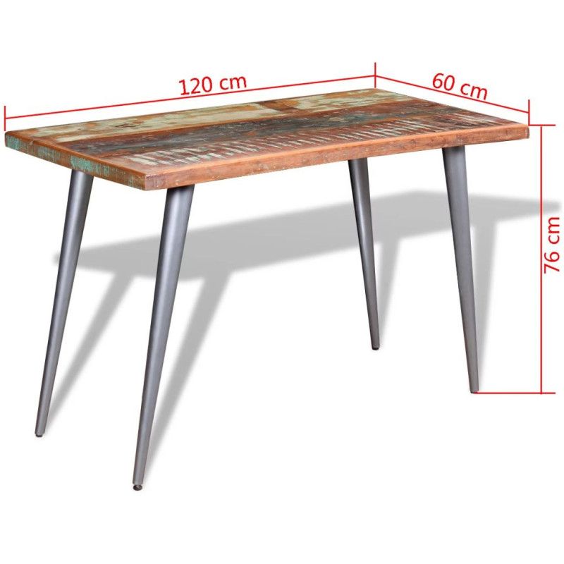 Ruokapöytä Kierrätetty massiivipuu 120x60x76 cm