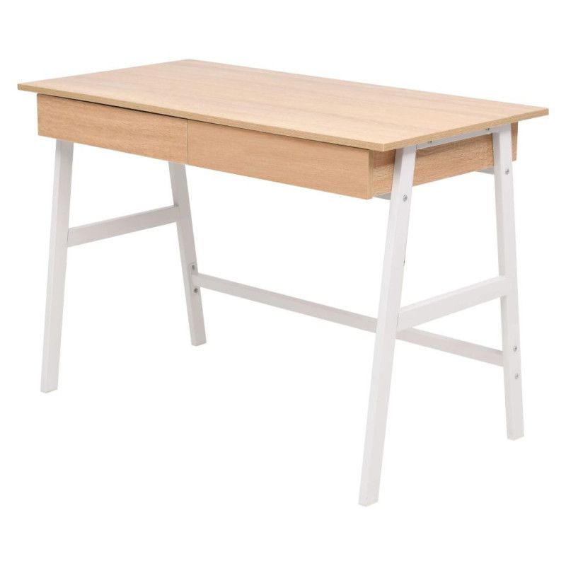 Kirjoituspöytä 110x55x75 cm tammi ja valkoinen