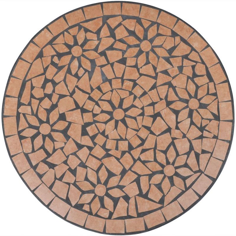 3-osainen Bistrokalustesarja mosaiikki terrakotta