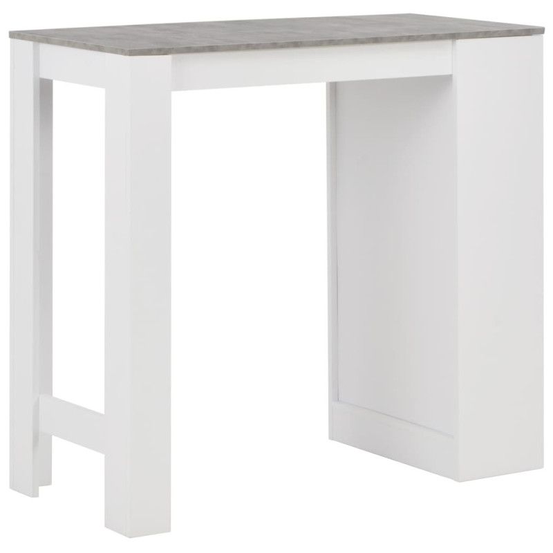Baaripöytä hyllyllä valkoinen 110x50x103 cm