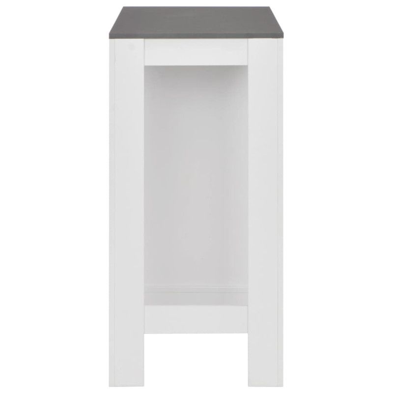 Baaripöytä hyllyllä valkoinen 110x50x103 cm