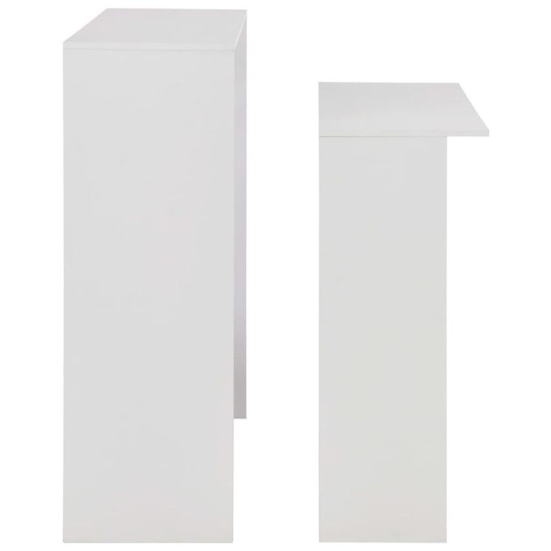 Baaripöytä kahdella pöytätasolla valkoinen 130x40x120 cm