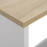 Baaripöytä 2 pöytätasolla valkoinen ja tammi 130x40x120 cm