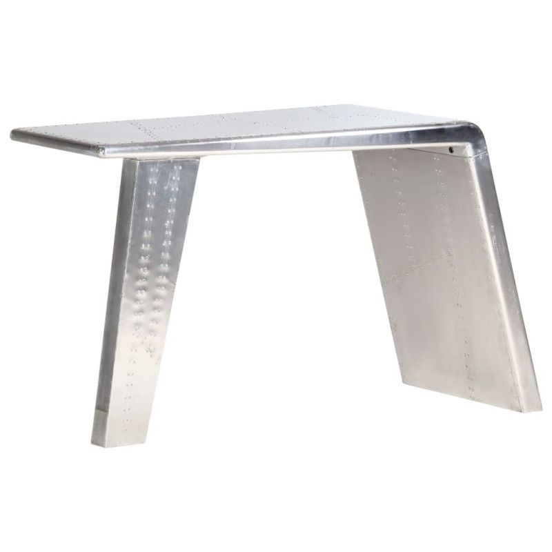 Ilmailutyylinen työpöytä hopea 112x50x76 cm metalli