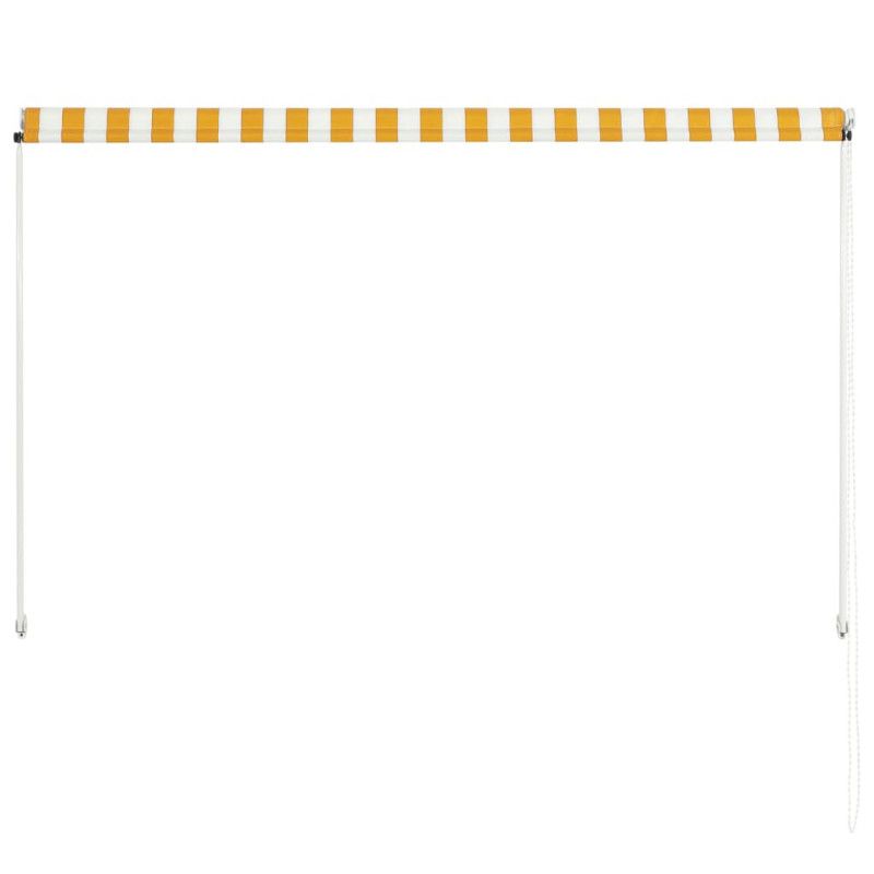 Sisäänkelattava markiisi 200x150 cm keltainen ja valkoinen