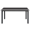 Puutarhapöytä musta 150x90x74 cm alumiini ja lasi