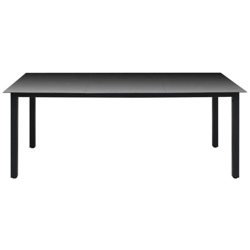 Puutarhapöytä musta 190x90x74 cm alumiini ja lasi