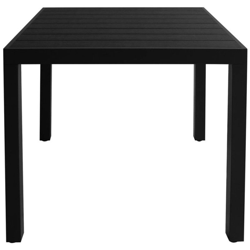 Puutarhapöytä musta 80x80x74 cm alumiini ja WPC