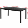 Puutarhapöytä musta 150x90x74 cm alumiini ja WPC