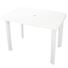 Puutarhapöytä valkoinen 101x68x72 cm muovi