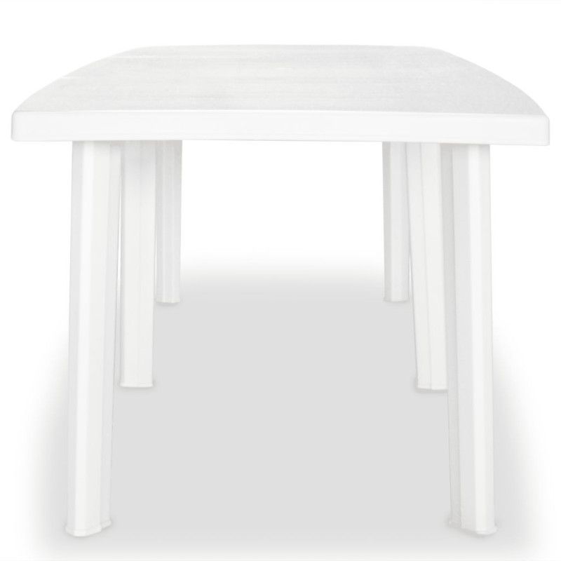Puutarhapöytä valkoinen 210x96x72 cm muovi