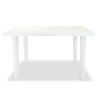 Puutarhapöytä valkoinen 126x76x72 cm muovi