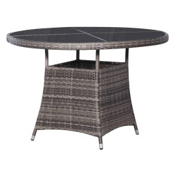 Puutarhapöytä 110x74 cm polyrottinki harmaa