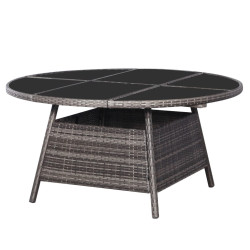 Puutarhapöytä 150x74 cm polyrottinki harmaa