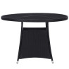 Puutarhapöytä 110x74 cm polyrottinki musta