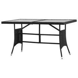 Puutarhapöytä 140x80x74 cm polyrottinki musta