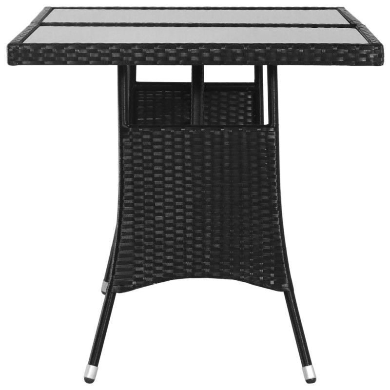 Puutarhapöytä 140x80x74 cm polyrottinki musta