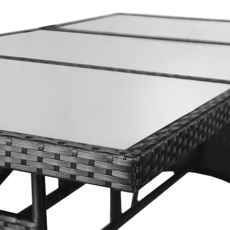 Puutarhapöytä 170x80x74 cm polyrottinki musta