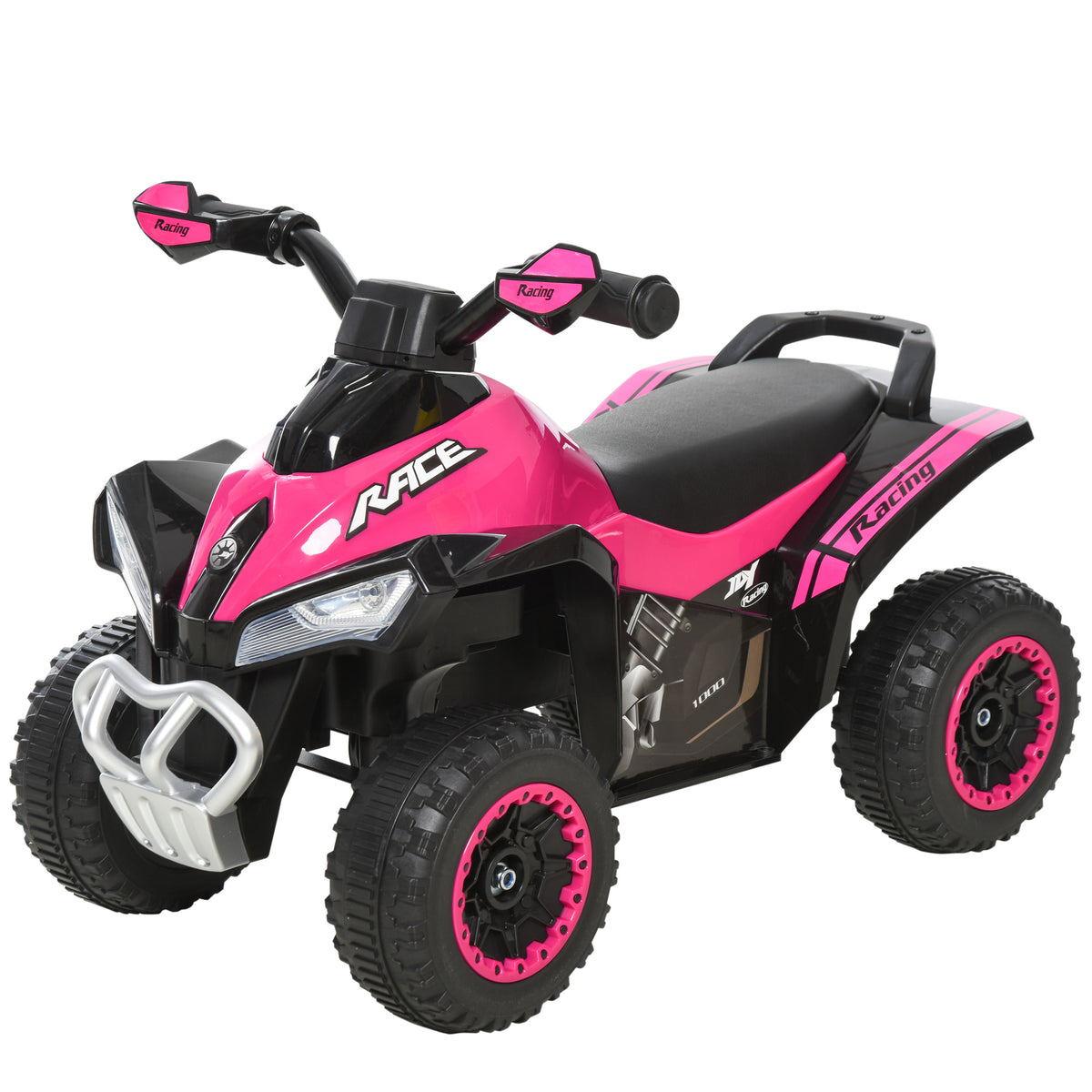 Lasten potkuauto LED-ajovaloilla ja musiikilla, 18–36 kk, pinkki