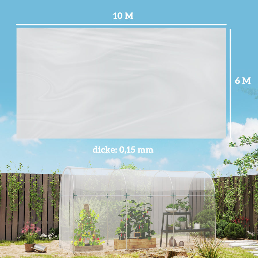 Kasvihuonekalvo 6 x 10 m, UV-suojattu, 0,15 mm, läpinäkyvä