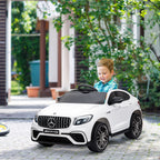 Lasten sähköauto Mercedes-AMG GLC63S Coupé 12V, kaukosäädin, kaksi moottoria, valkoinen