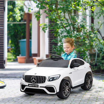 Lasten sähköauto Mercedes-AMG GLC63S Coupé 12V, kaukosäädin, kaksi moottoria, valkoinen