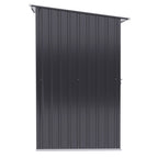 Pieni peltivaja pulpettikatolla ja lukittavalla ovella, 100 x 103 x 160 cm, tummanharmaa