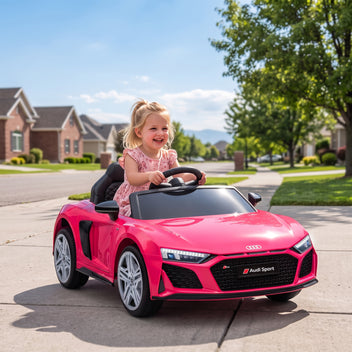Lasten sähköauto Audi R8 Spyder, litiumakku, kaukosäädin, takajousitus, 3–6 v, pinkki