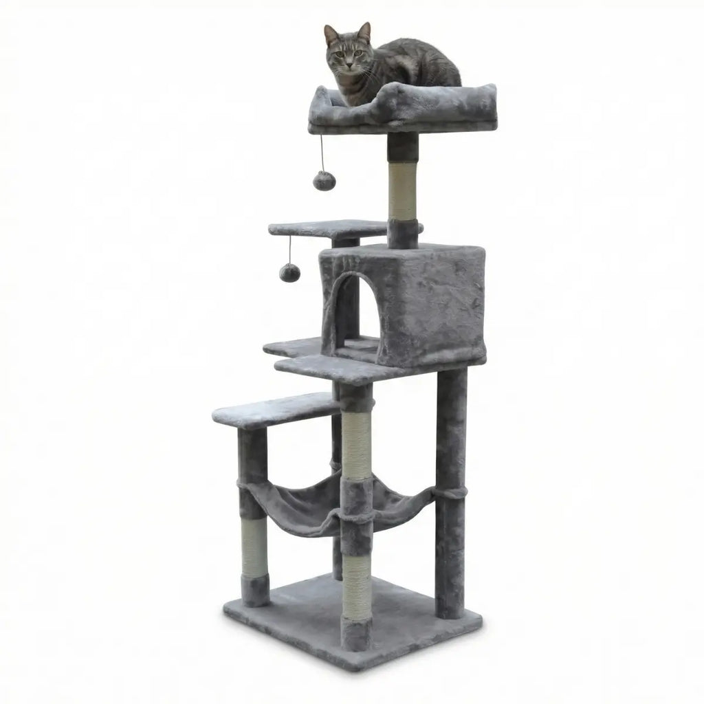 NordDjur Klättrings-/klösstång för katter 143 cm, ljusgrå
