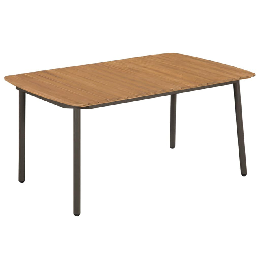 Trädgårdsbord 150x90x72 cm akaciaträ och stål