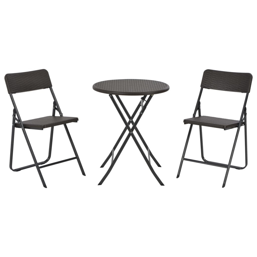 3-osainen Kokoontaittuva Bistrosarja HDPE ruskea