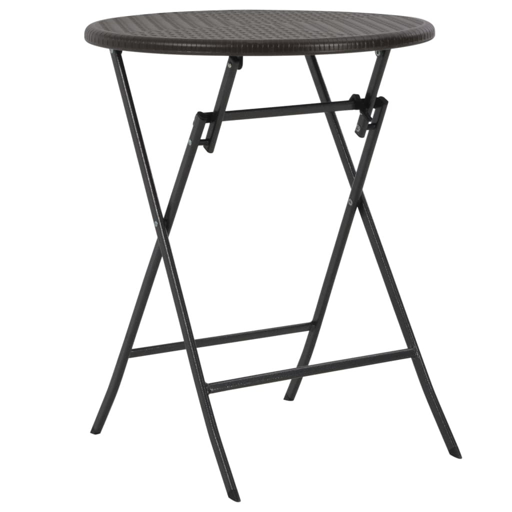 3-delat hopfällbart bistroset HDPE brunt