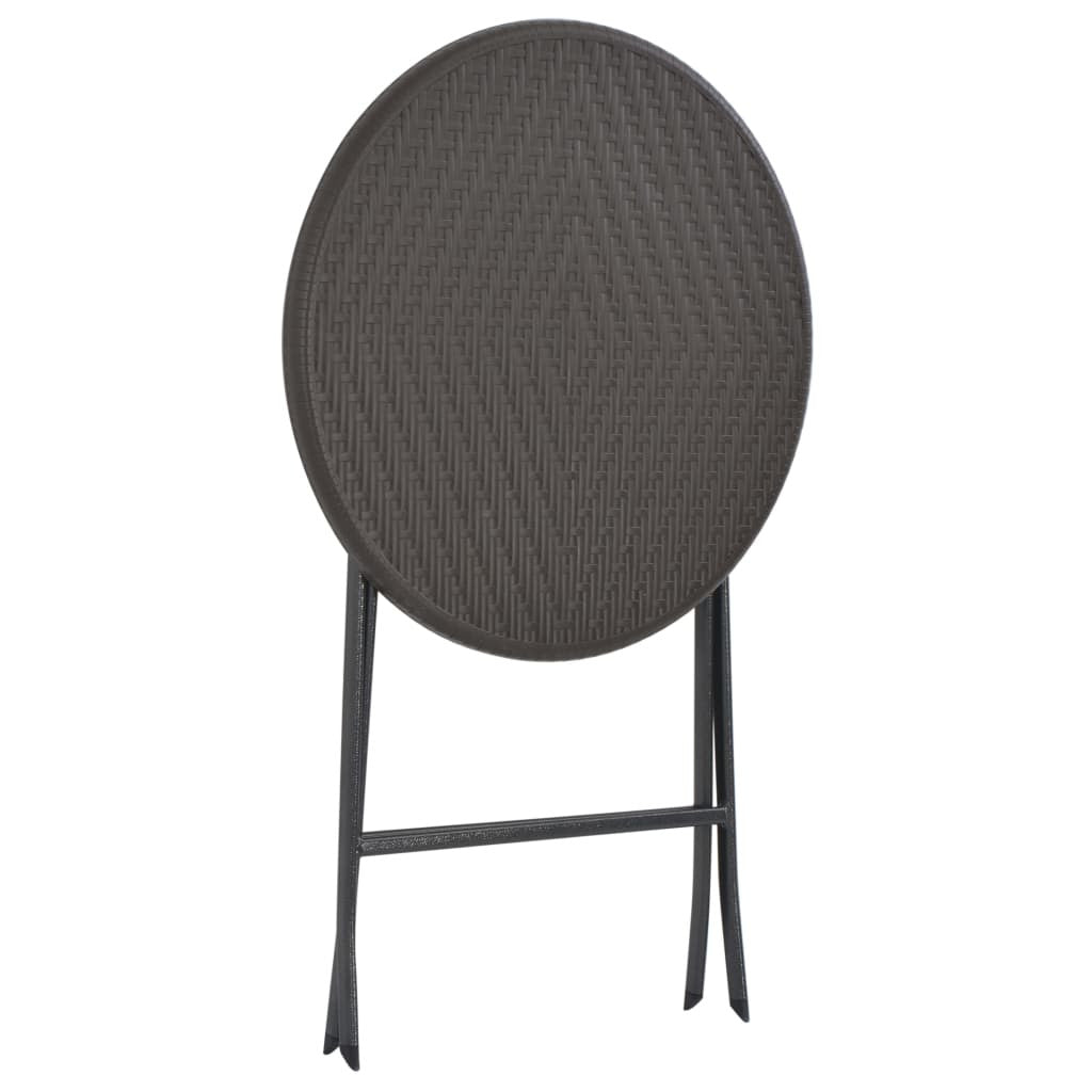 3-delat hopfällbart bistroset HDPE brunt