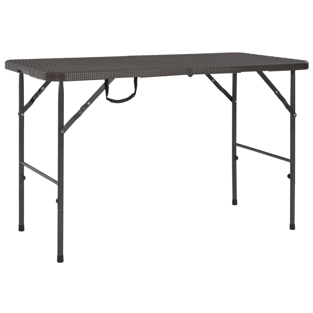 Fällbart trädgårdsbord 120x60x74 HDPE rottinglook