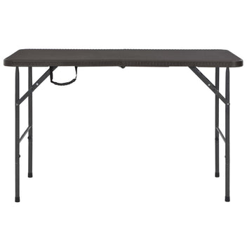 Kokoontaittuva puutarhapöytä 120x60x74 HDPE rottingin näköinen