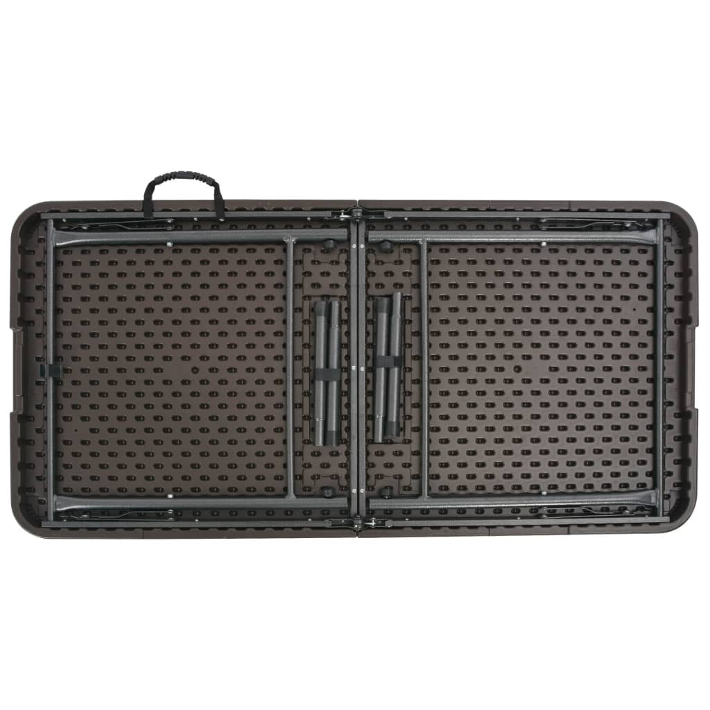 Kokoontaittuva puutarhapöytä 120x60x74 HDPE rottingin näköinen